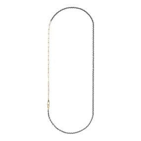 18k Oxidized Silver Chain Necklace