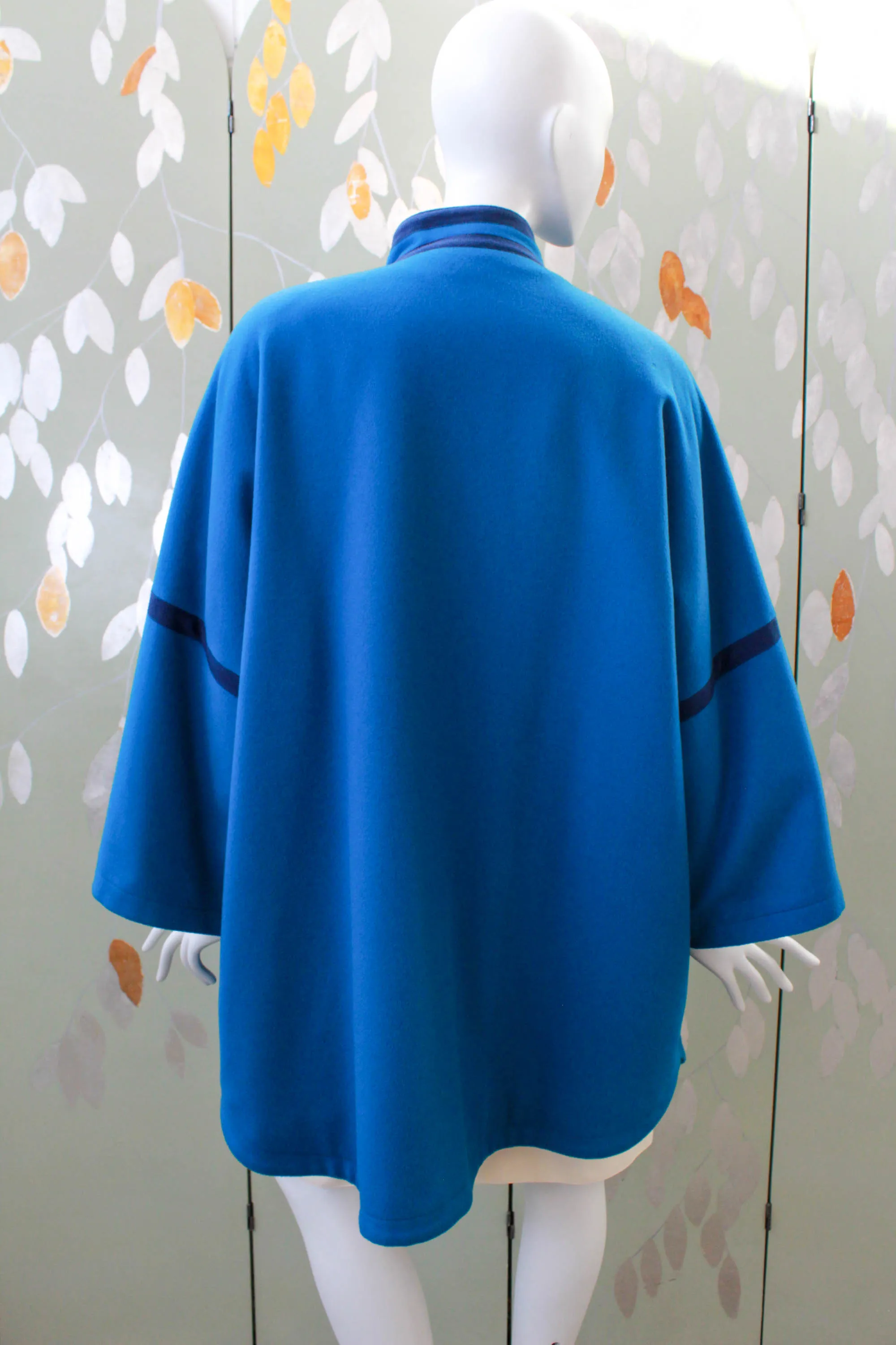 1980s Guy Laroche Blue Wool Coat, Large