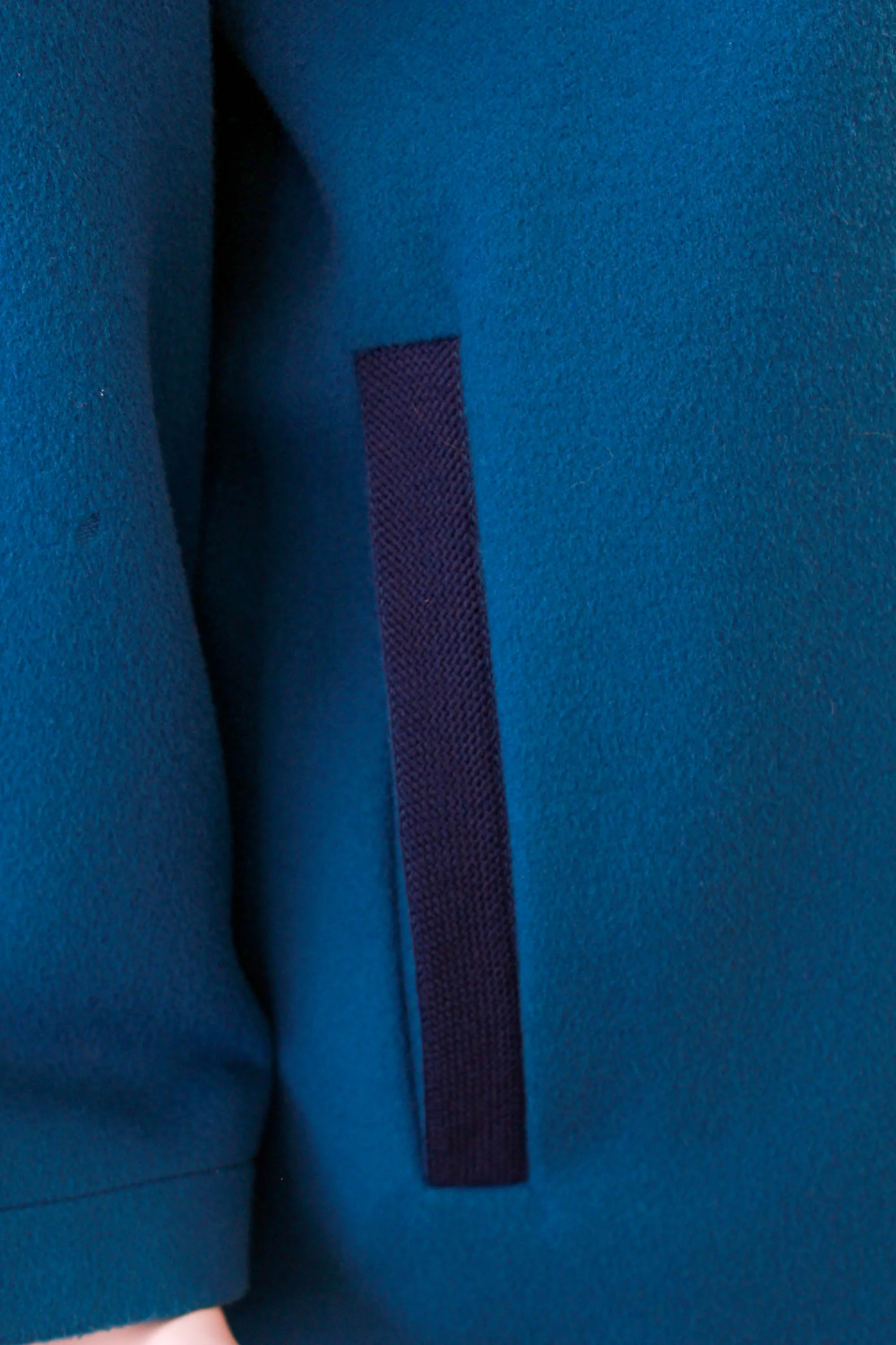 1980s Guy Laroche Blue Wool Coat, Large