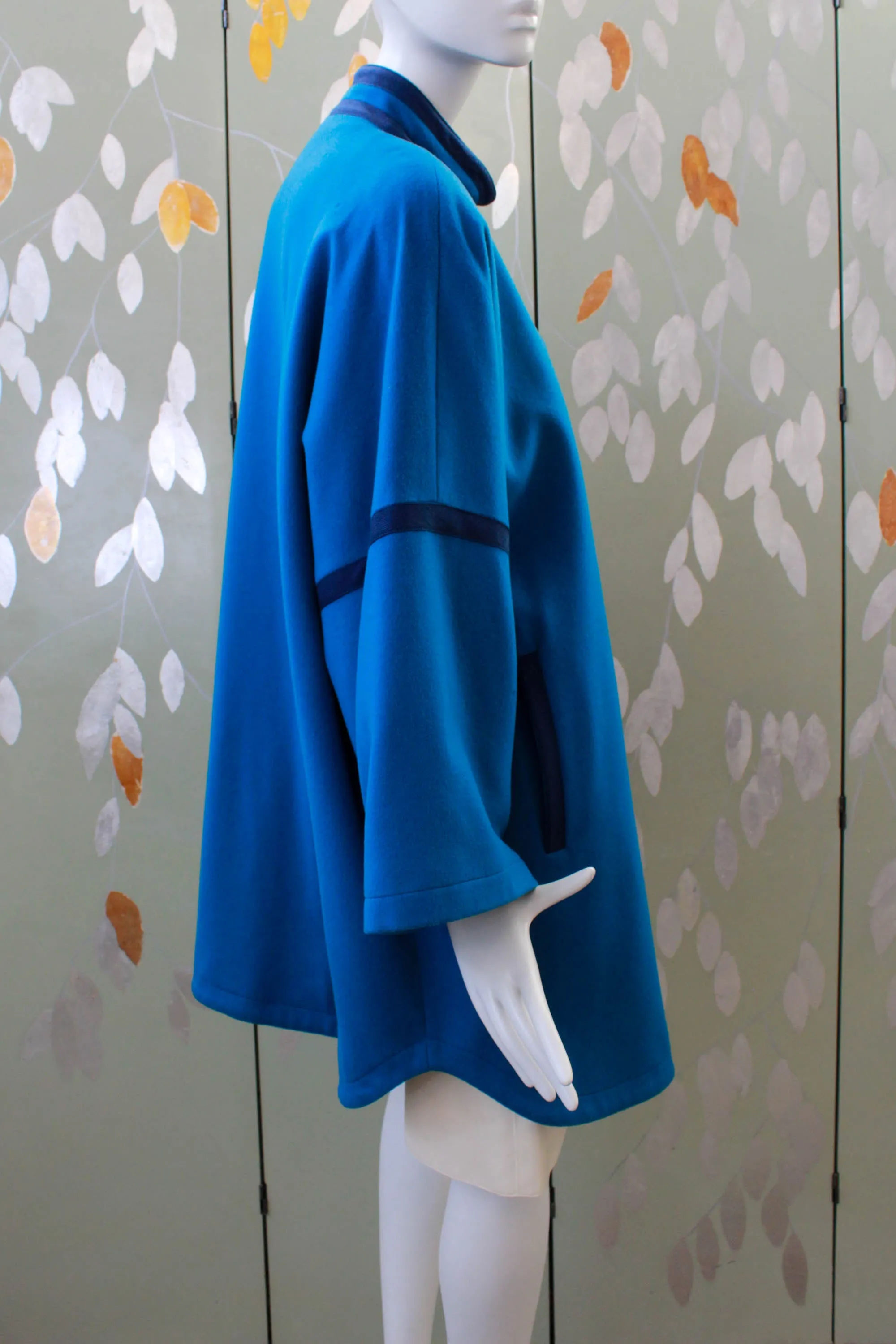 1980s Guy Laroche Blue Wool Coat, Large