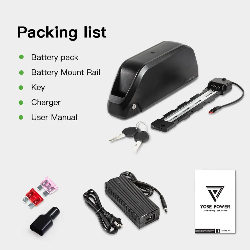 48V 17.4Ah Li-ion Battery with Anderson Plug E-Bike Down Tube Accu for 48V 250W-1200W Motor Kit