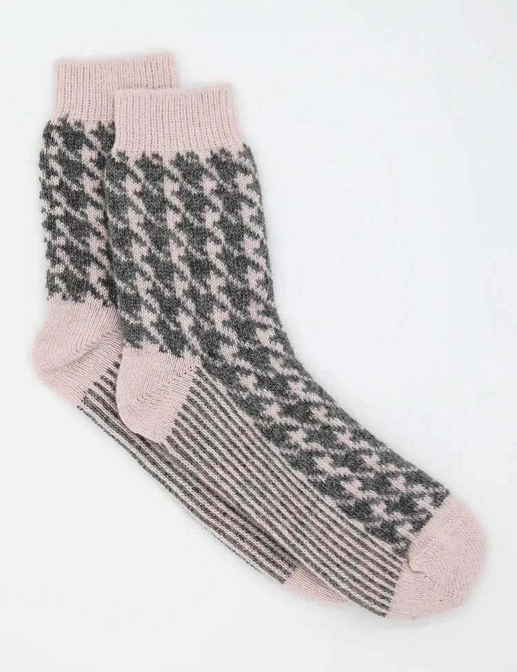 Antonia Houndstooth Crew Sock