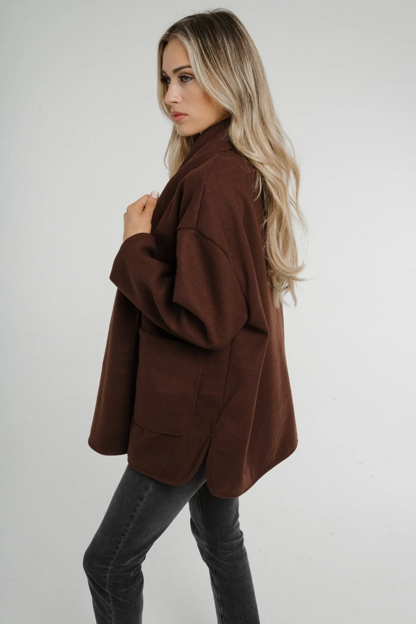 Aria Jacket With Scarf In Chocolate