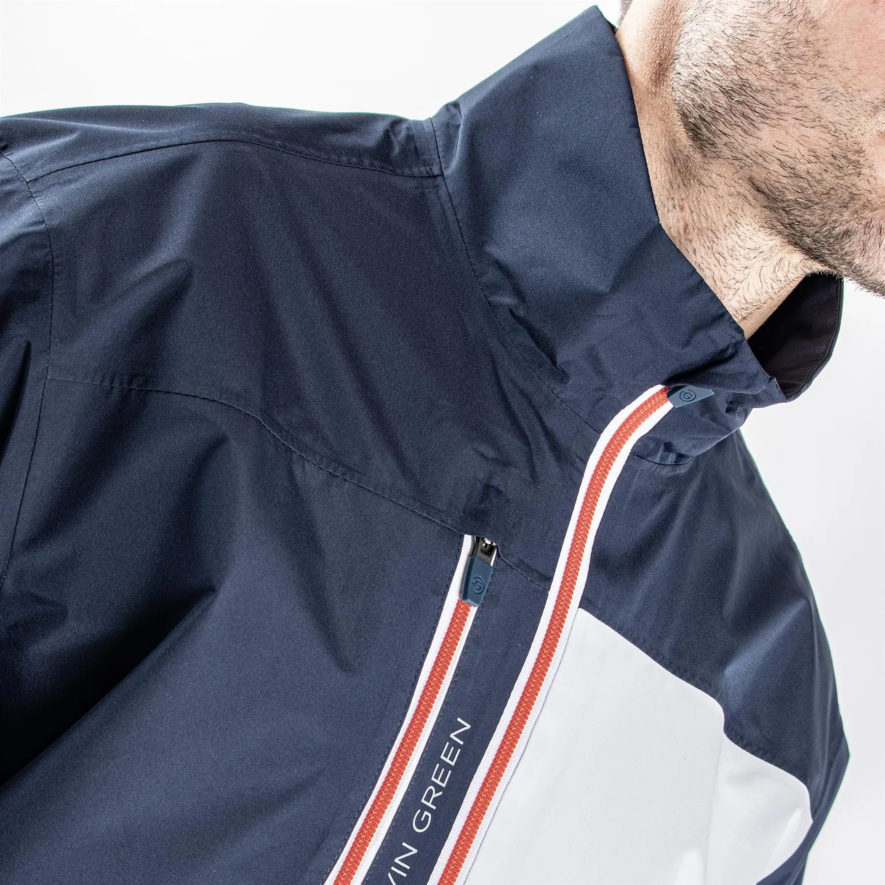 Axl GORE-TEX Short Sleeve Waterproof Jacket White/Navy/Orange - AW23