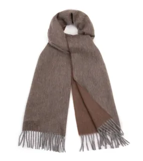 Begg x Co Arran Reversible Oversized Cashmere Scarf: Flannel/Mink