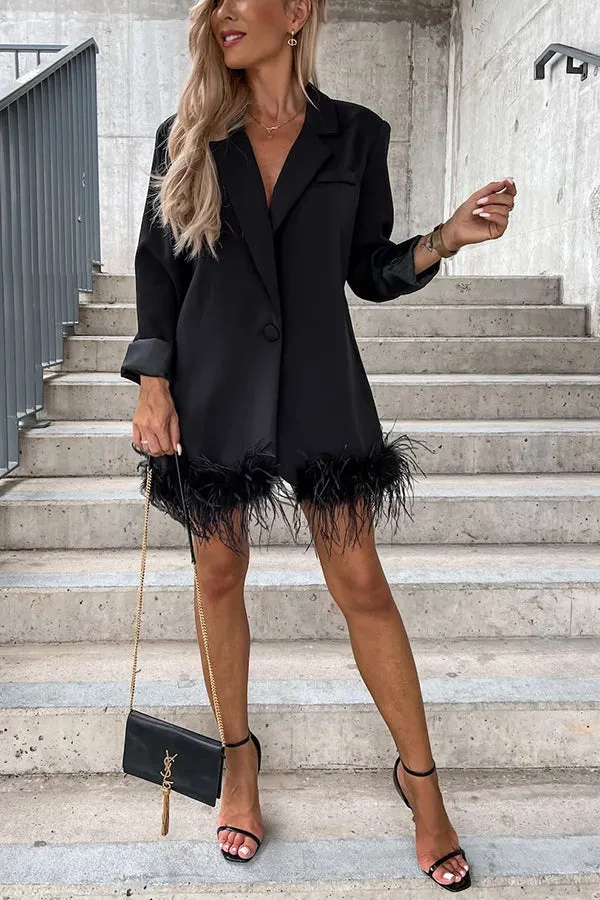 Beyond Imagination Oversized Feather Blazer