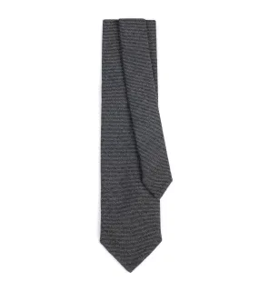 Bigi Cashmere Twill Tie: Grey