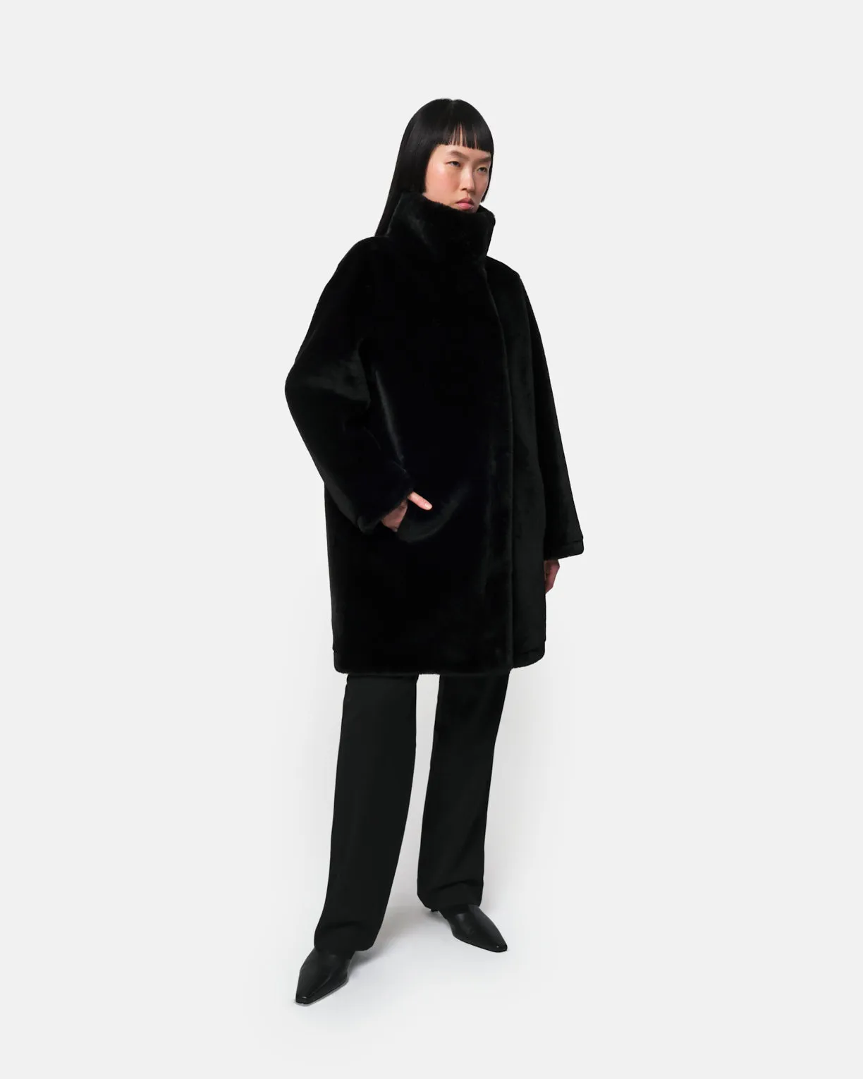 Blair Noir Mid-Length Coat