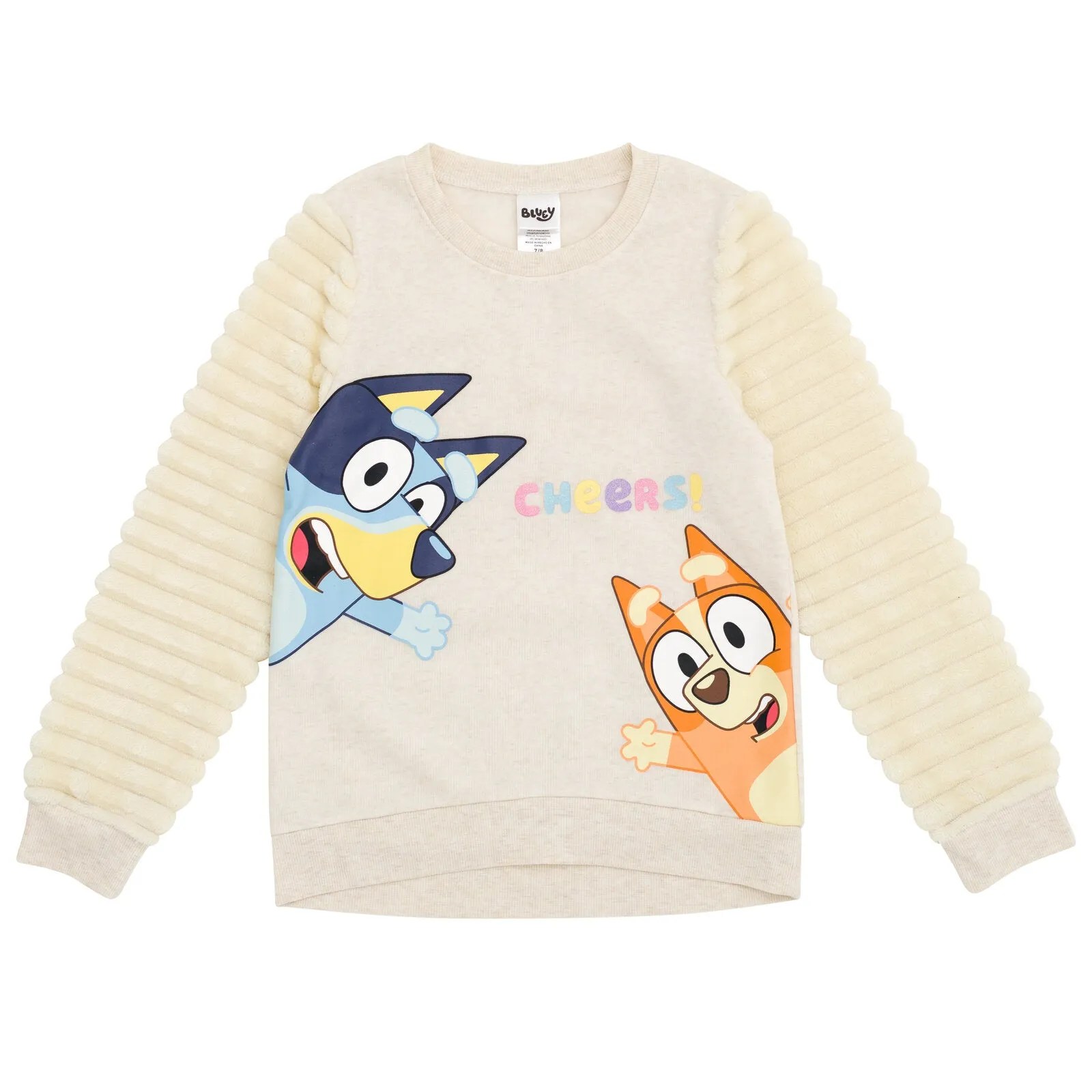 Bluey Bingo Girls Fleece Fur Sweatshirt