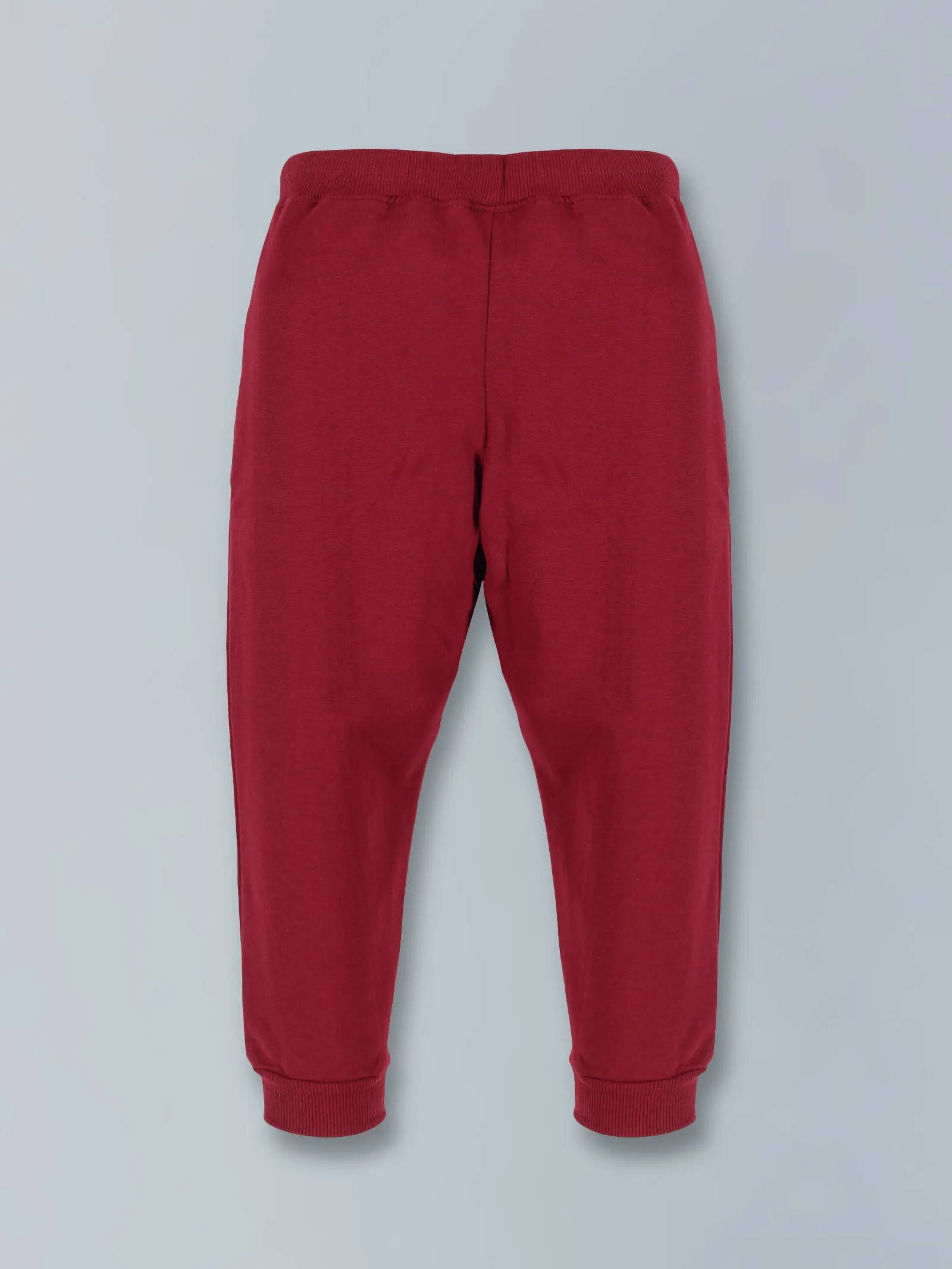 Boys "Kiddopanti" Print Round Neck sweatshirt & Solid Fleece Track Pant Set