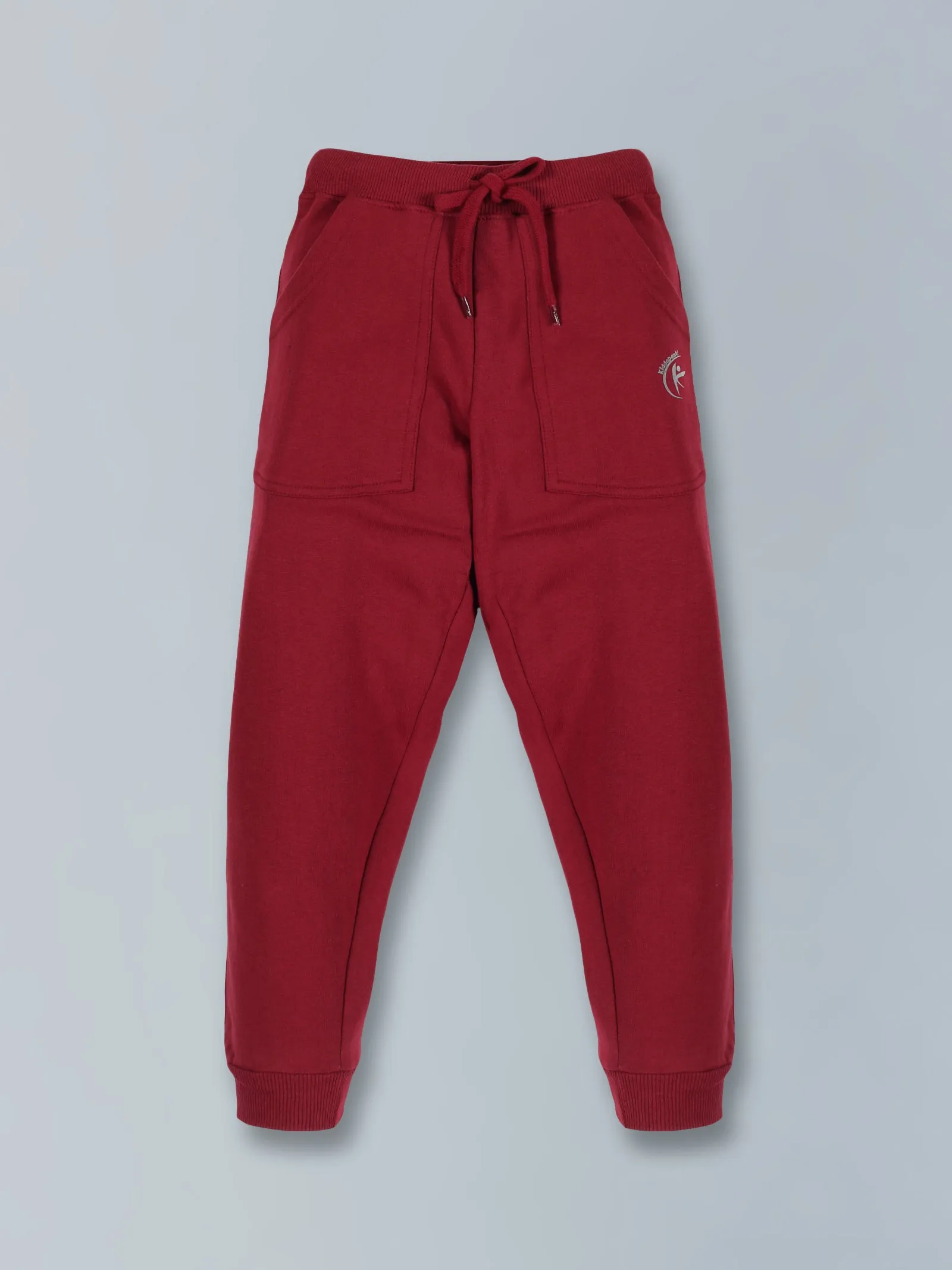 Boys "Kiddopanti" Print Round Neck sweatshirt & Solid Fleece Track Pant Set