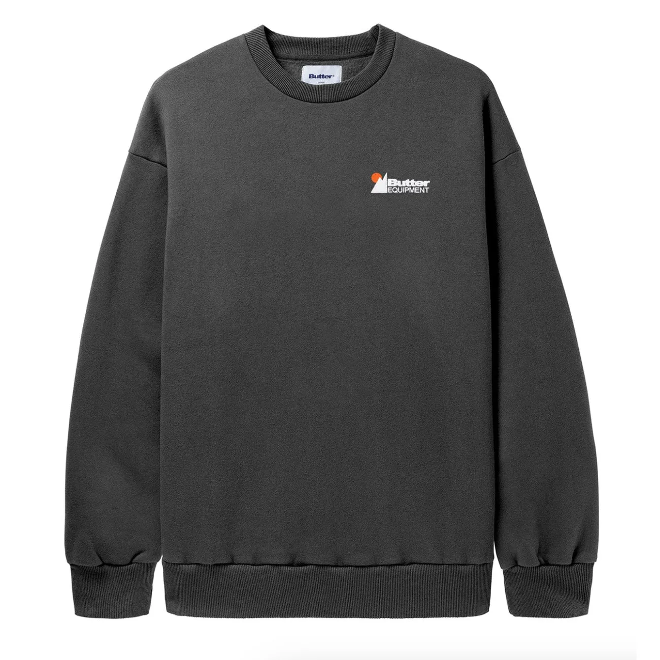 Butter Goods Distressed Pigment Dye Crewneck 'Black'