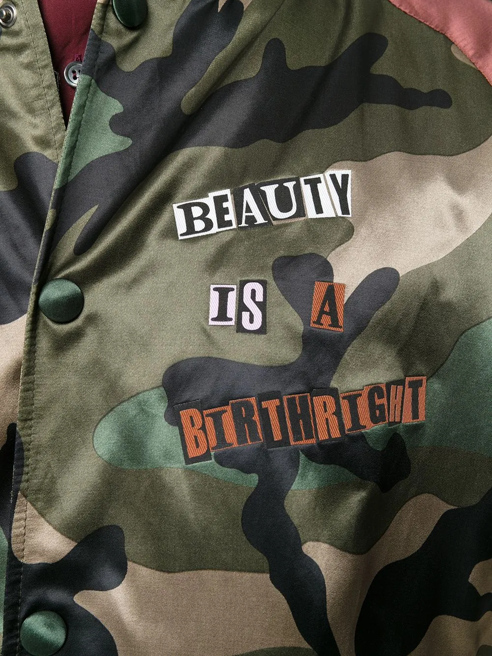 Camouflage Satin Bomber