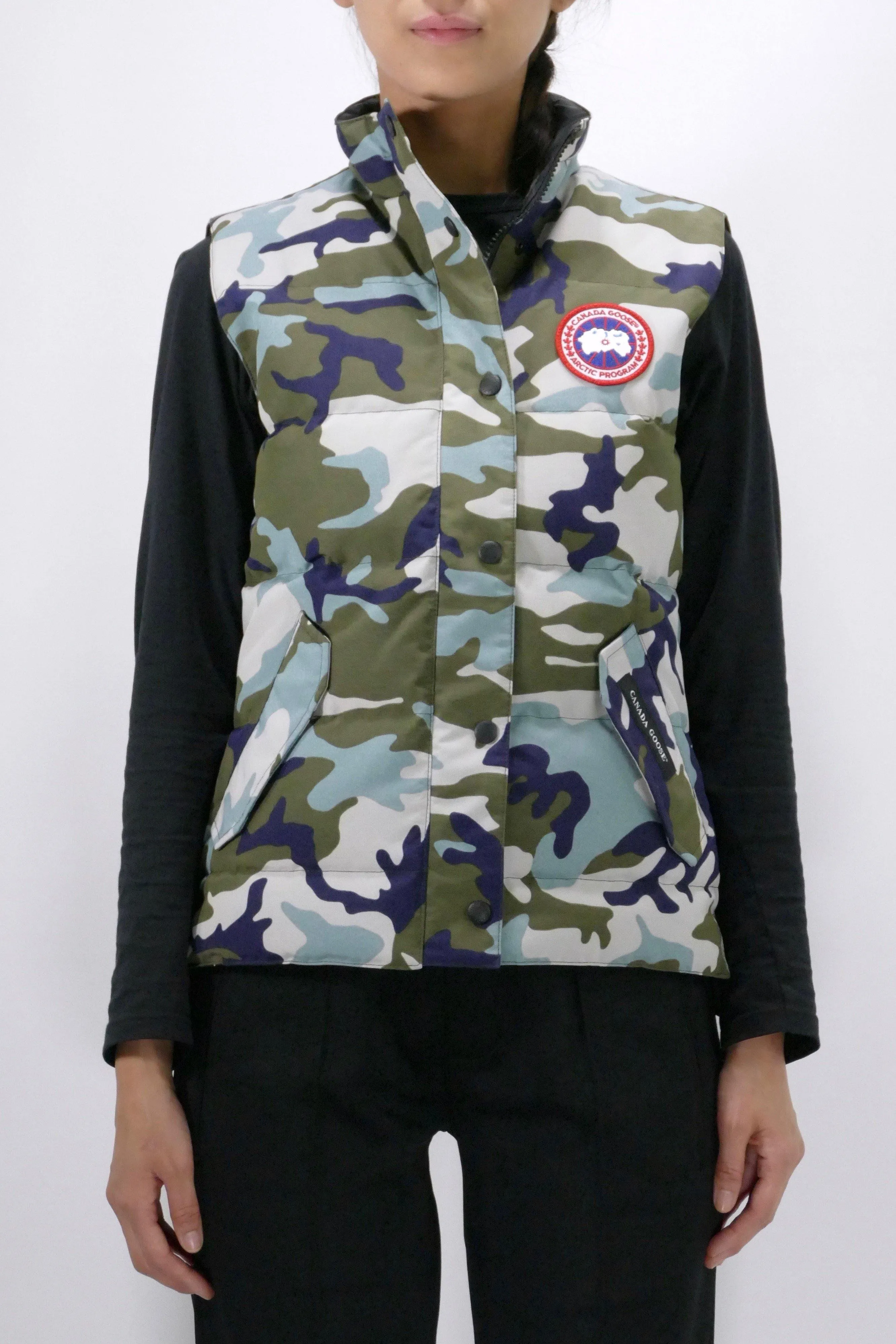 Canada Goose Womens Lite Vest Freestyle Hybridge - Classic Camo Silverbirch