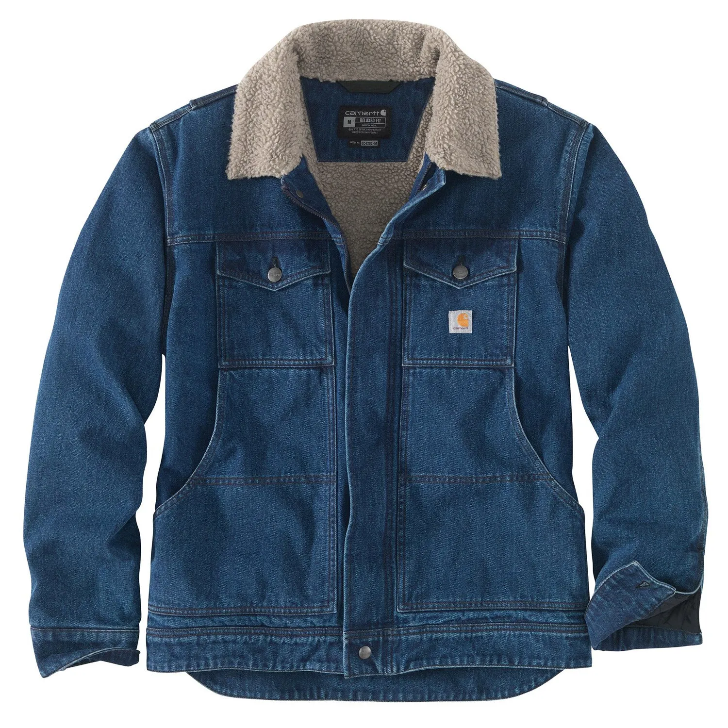 Carhartt Men's Relaxed Fit Denim Sherpa-Lined Jacket