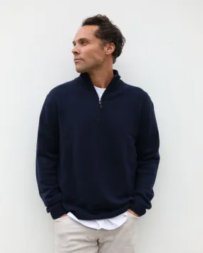 Cashmere 1/4 zip- Blue