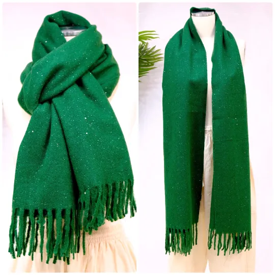 Cashmere Feel Warm Oversized Scarf with Fringe ( 12 Per Pack)