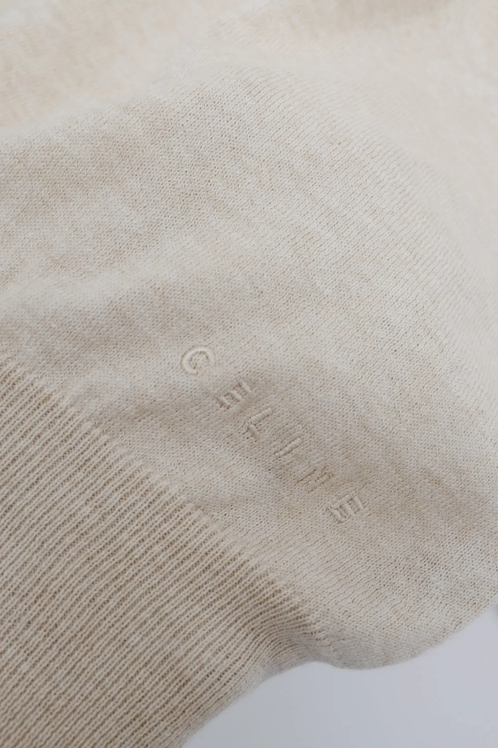 CELINE BEIGE PURE COTTON V NECK KNIT