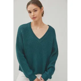 Chunky V Neck Sweater Top