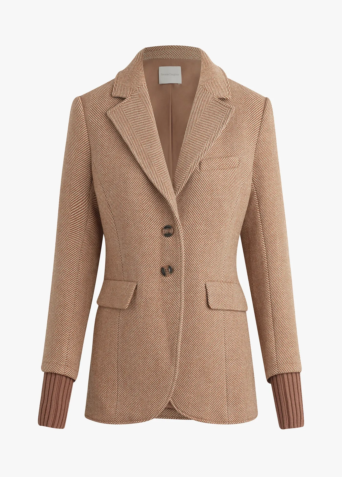 City Blazer~ Cognac Herringbone