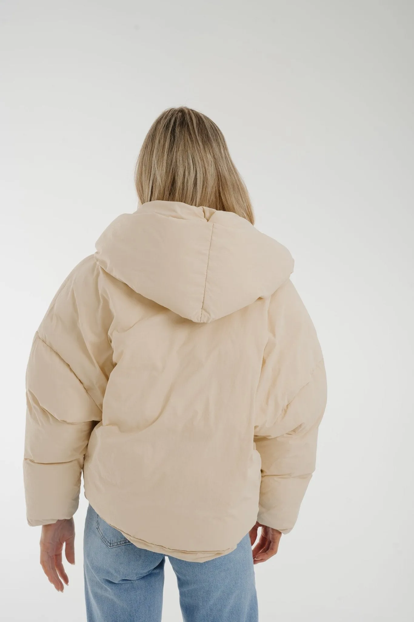 Cora Hooded Coat In Cream