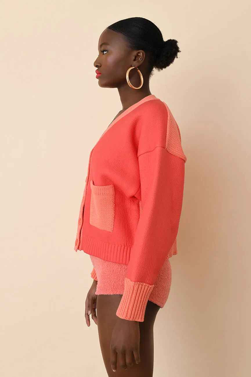 Coral Crop Cardigan