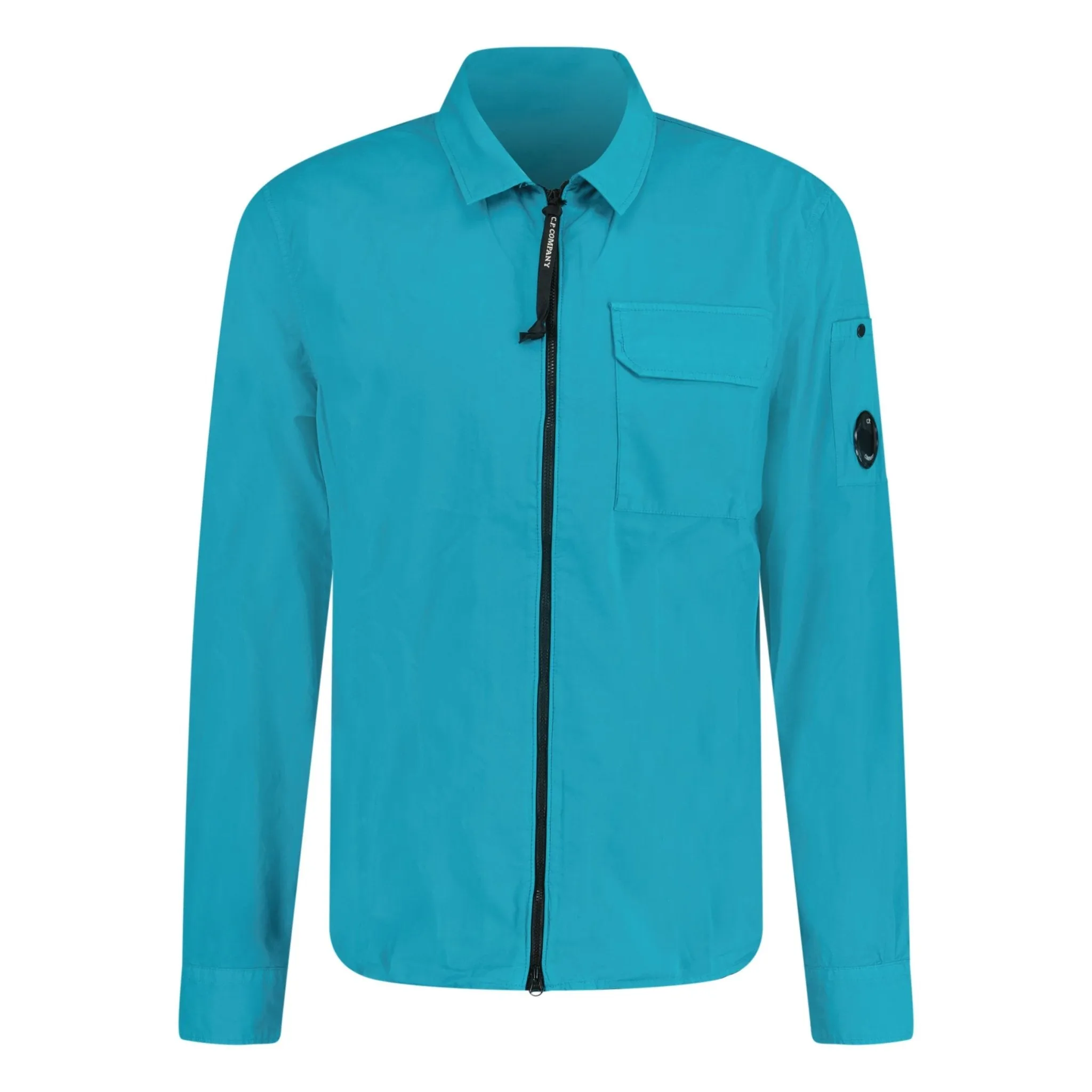 CP COMPANY LENS OVERSHIRT TURQUOISE BLUE