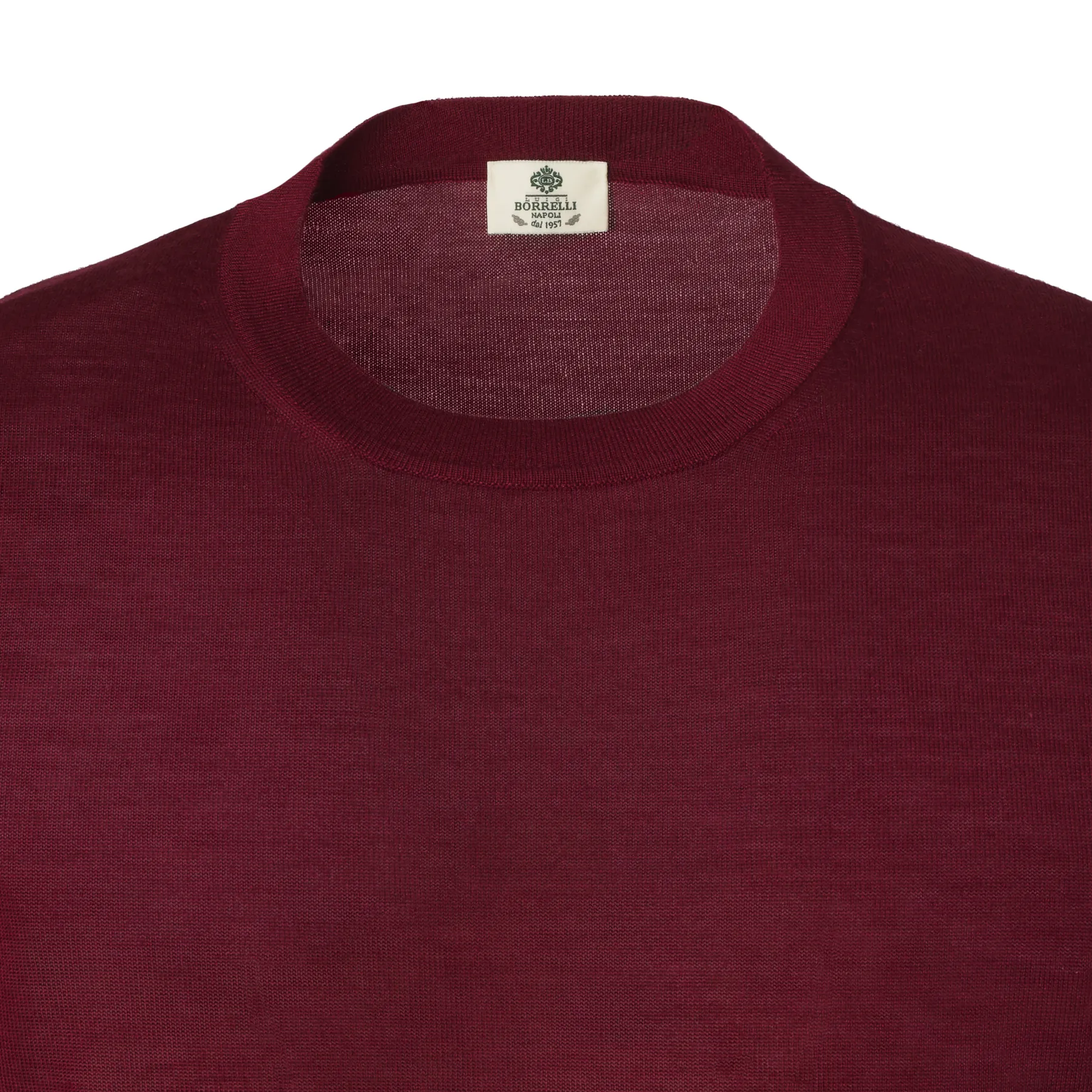 Crew-Neck Virgin Wool, Silk and Cashmere-Blend Sweater in Burgundy