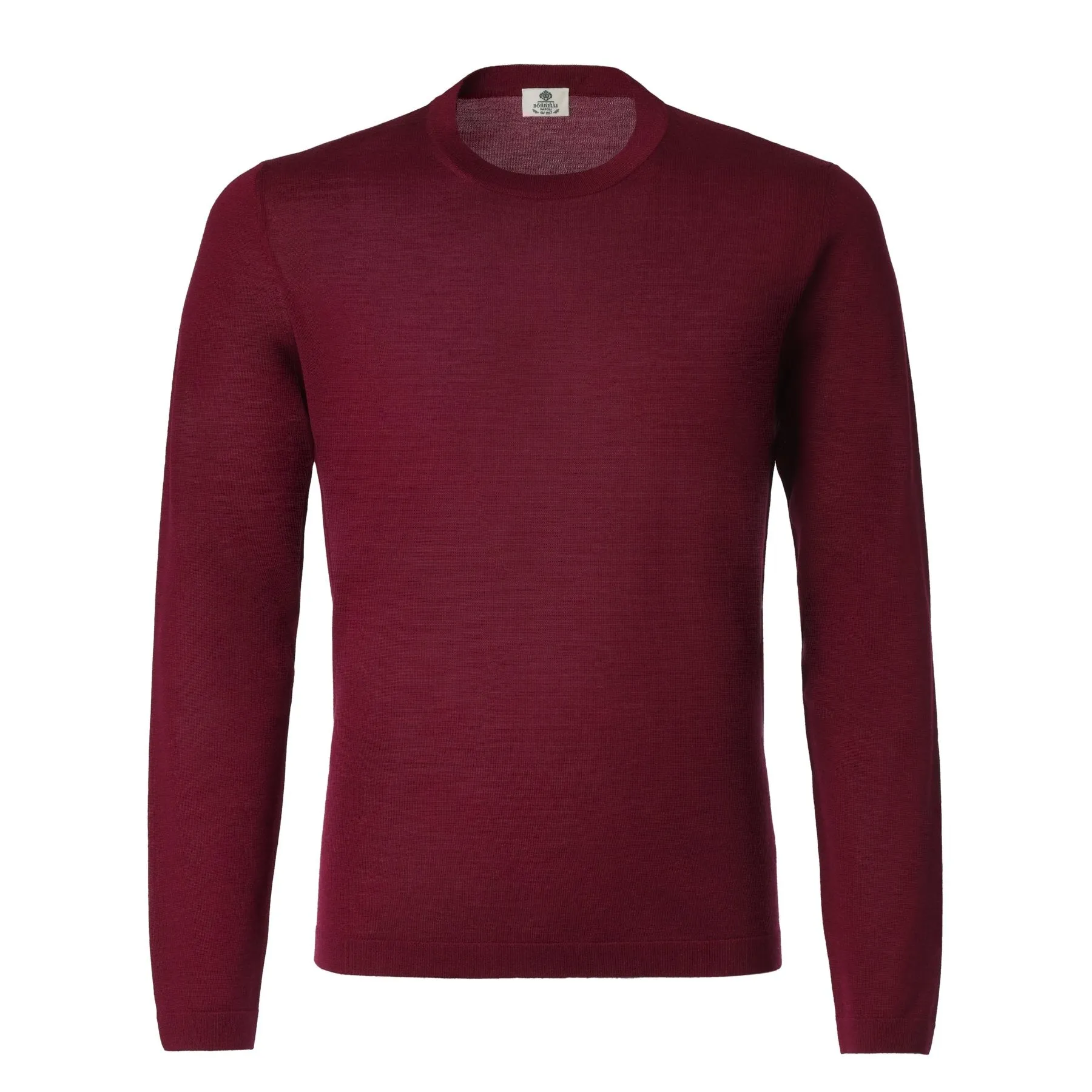 Crew-Neck Virgin Wool, Silk and Cashmere-Blend Sweater in Burgundy