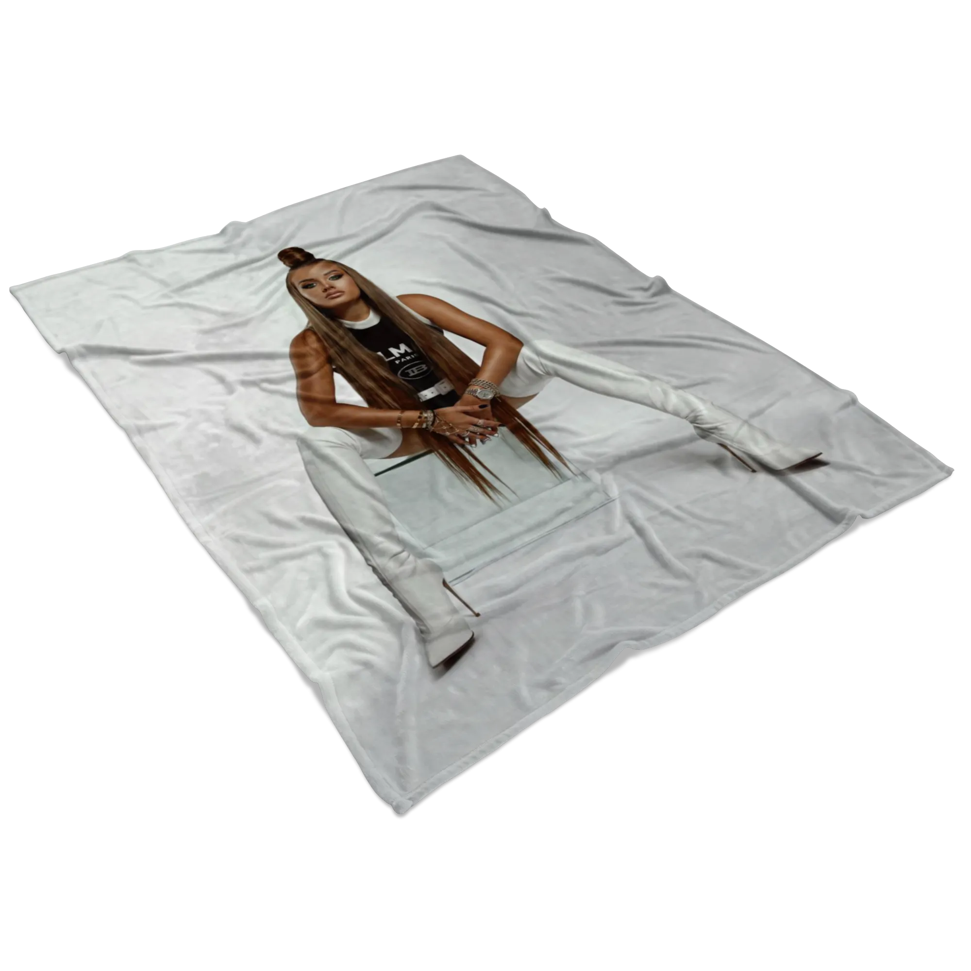 Custom Fleece Blanket - Viktoria - Queen on Throne