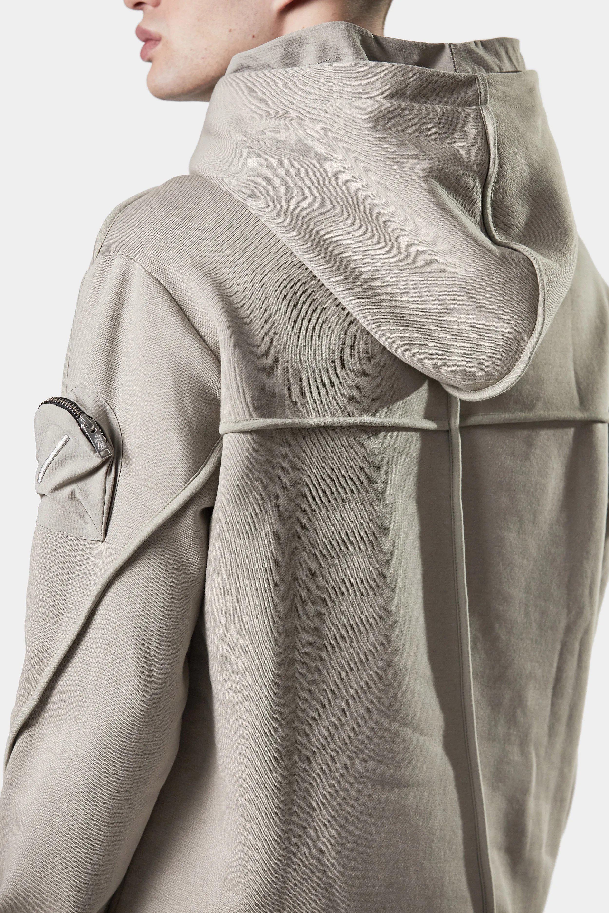 Double hood sweater, Beige