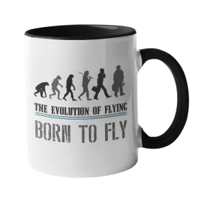 Evolution of Flying, Pilot Humour Mug