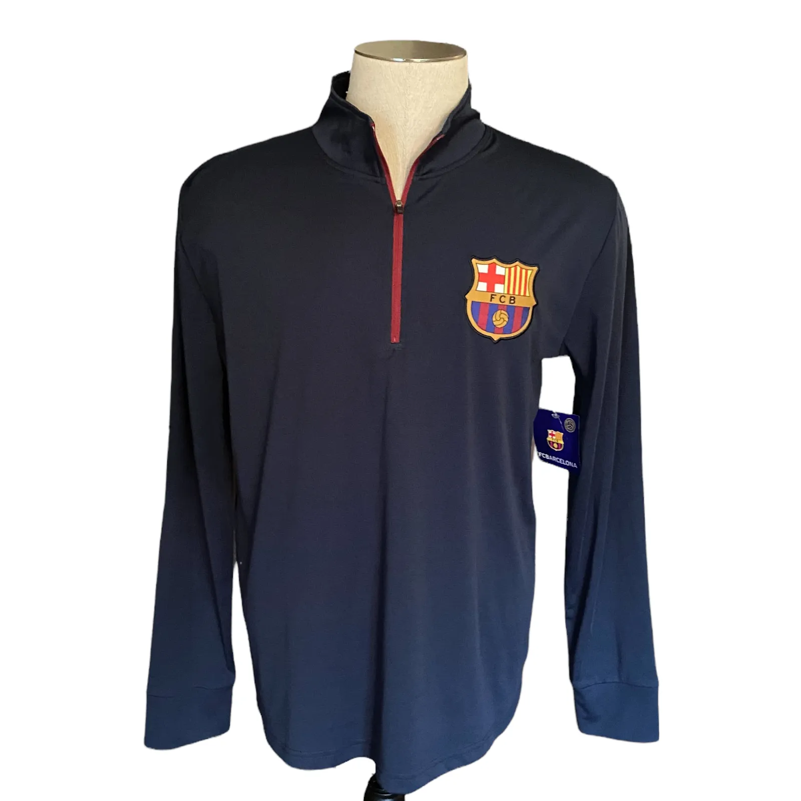 FCB Barcelona Men's Soccer Football Pullover Top Jacket Size Large NEW