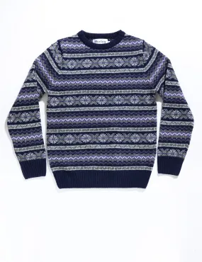 FINAL SALE: Fair Isle Shetland Sweater - New Navy