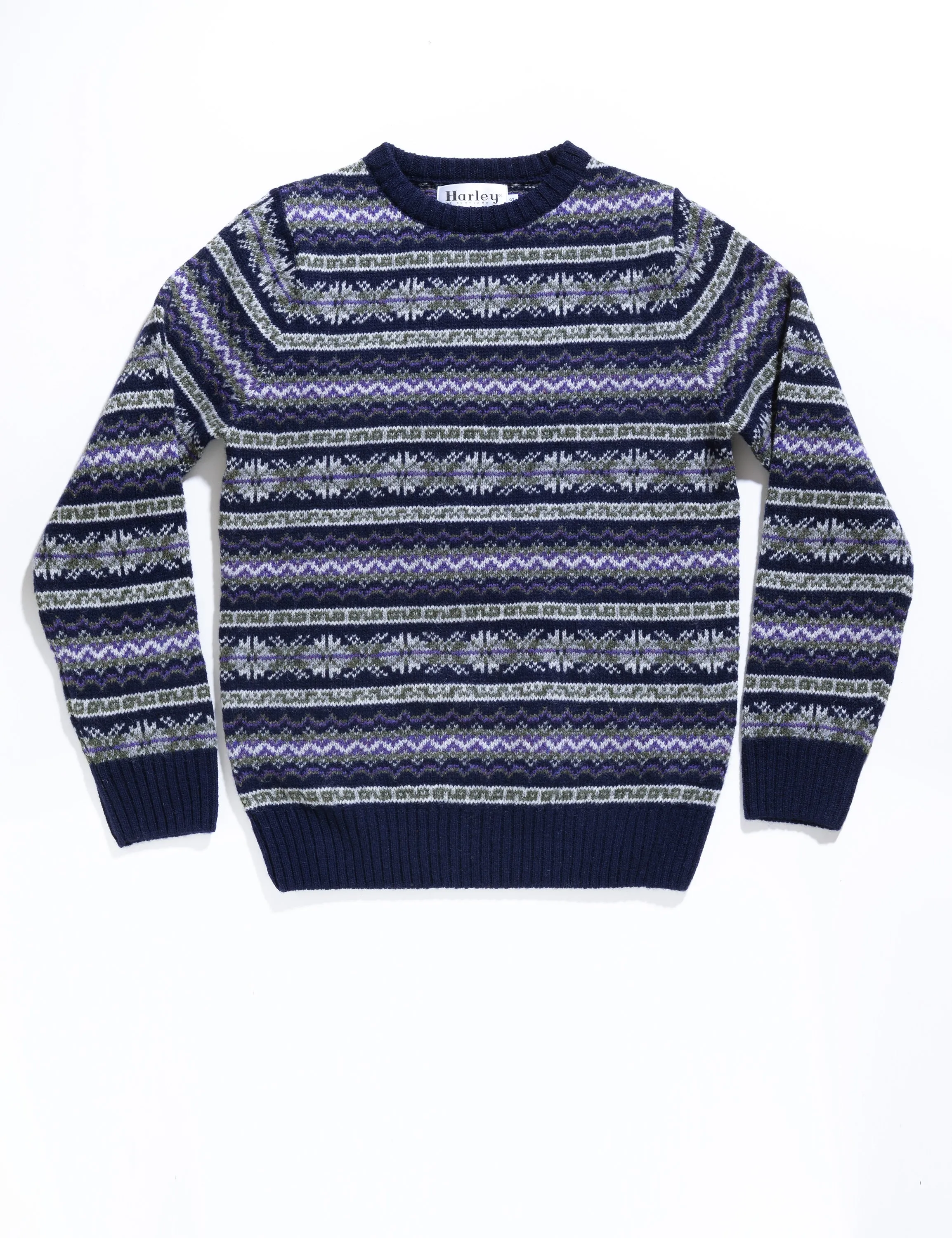 FINAL SALE: Fair Isle Shetland Sweater - New Navy