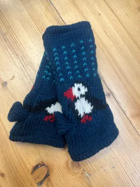 From The Source Hand Knitted Puffin Wristwarmers