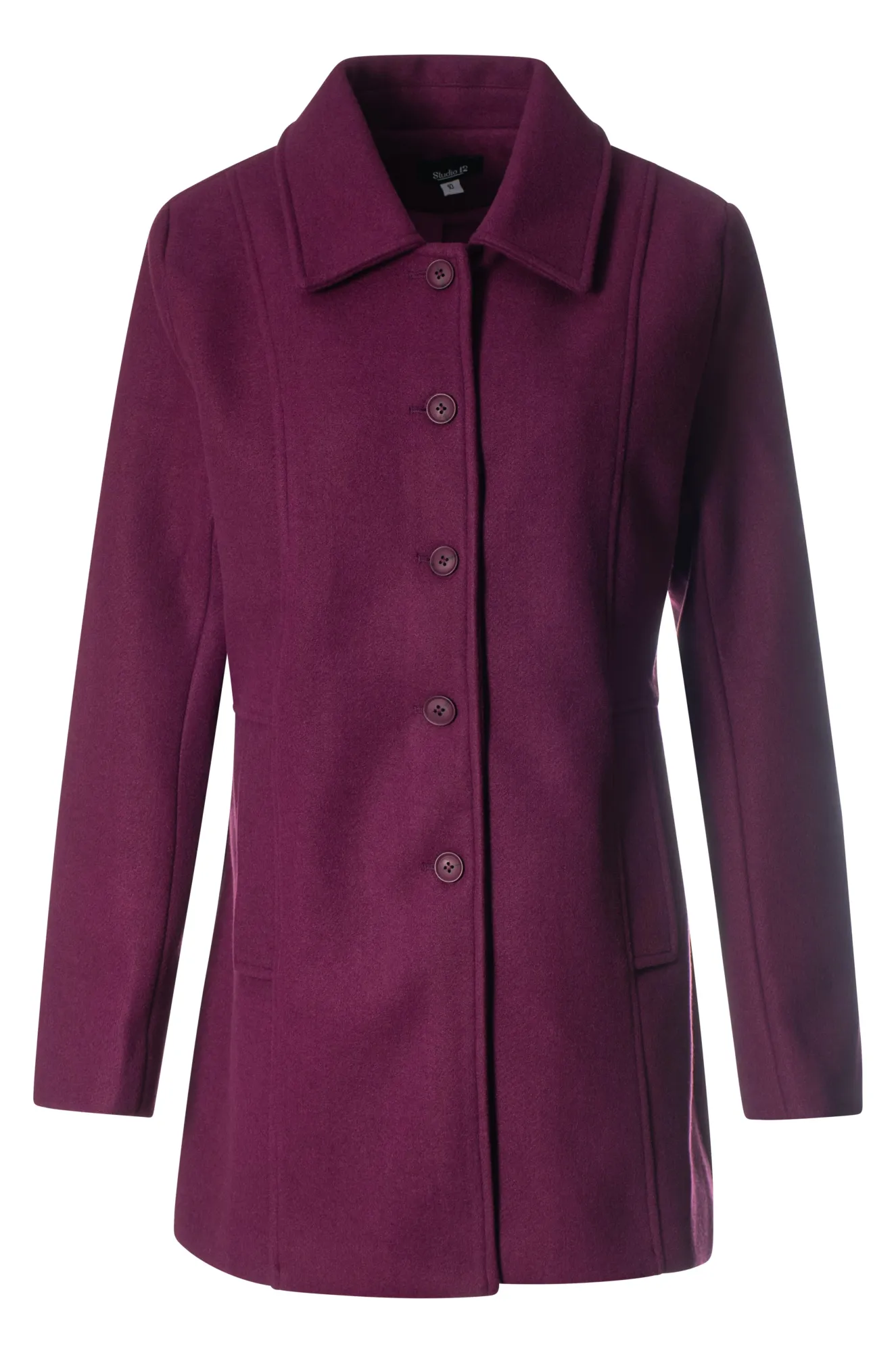 Fully lined Short Coat | Berry | 8031ZZ