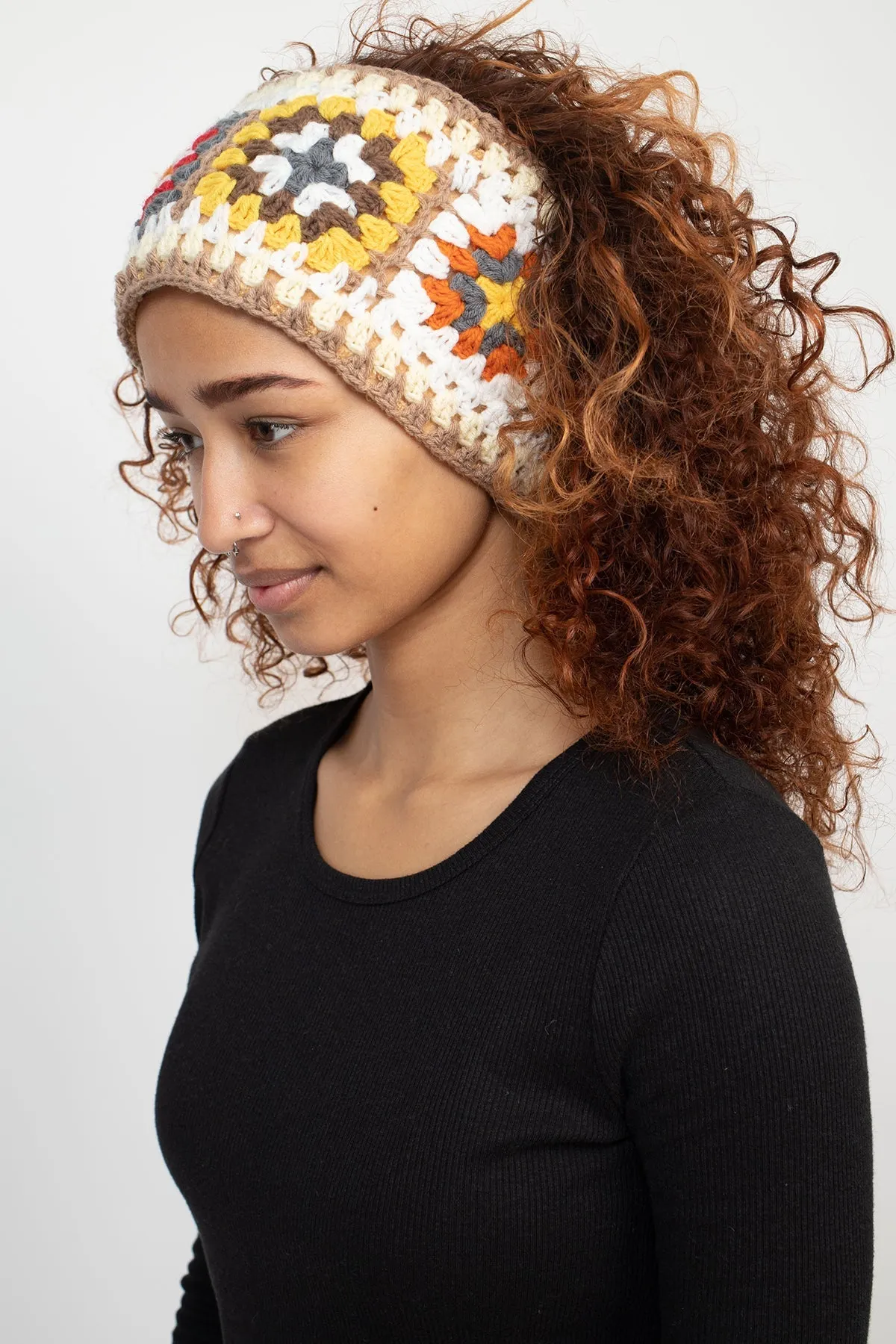 Granny Square Teddy Fleece Headband