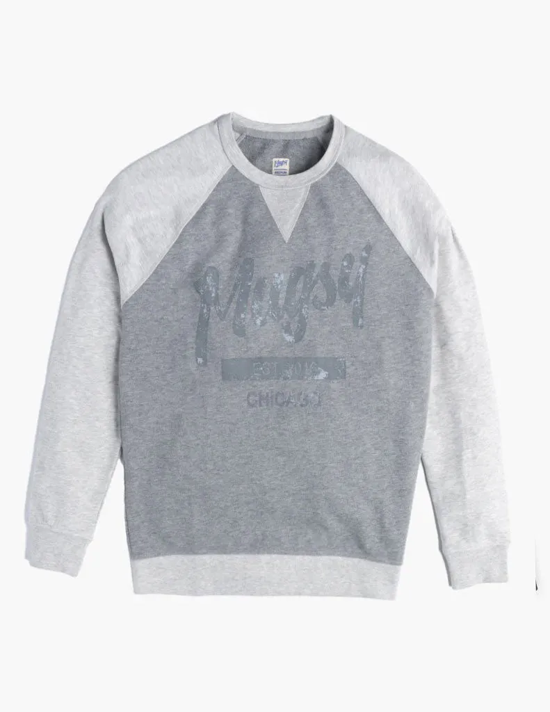 GRAY MUGSY RAGLAN CREW