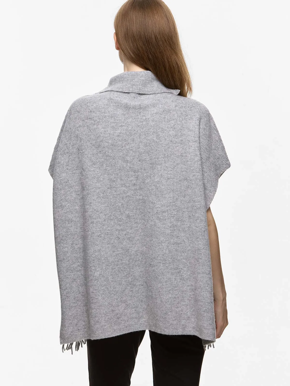 Gray Oversized Cashmere Vest