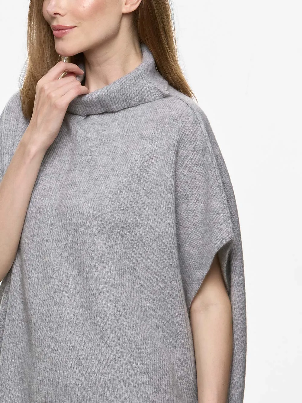 Gray Oversized Cashmere Vest