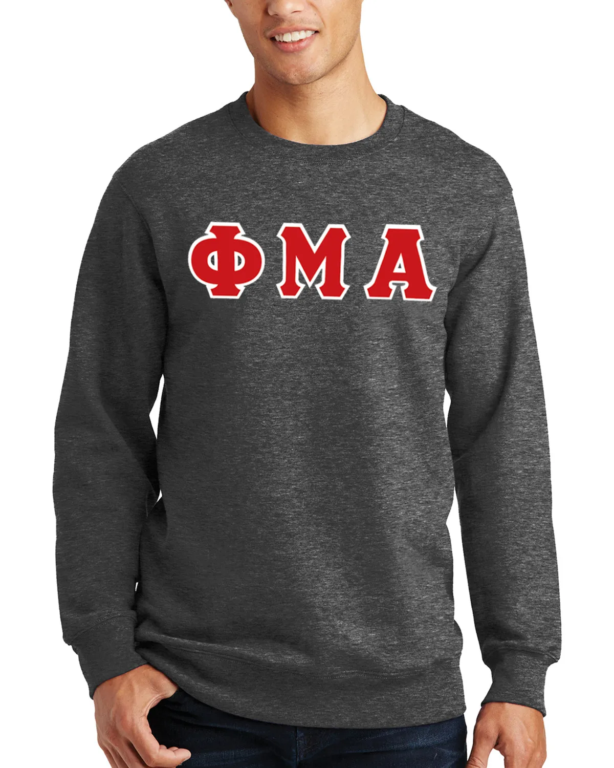 Greek Letter Crewneck - Heather Gray (Printed)