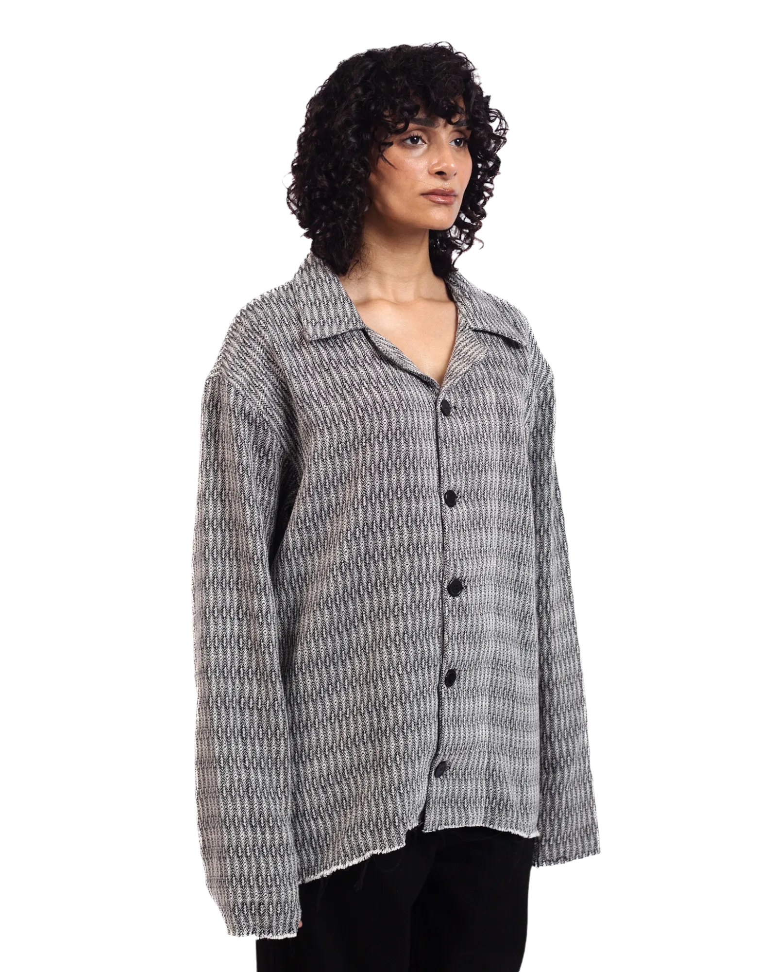 GREY DOBBY WEAVE BUTTON DOWN