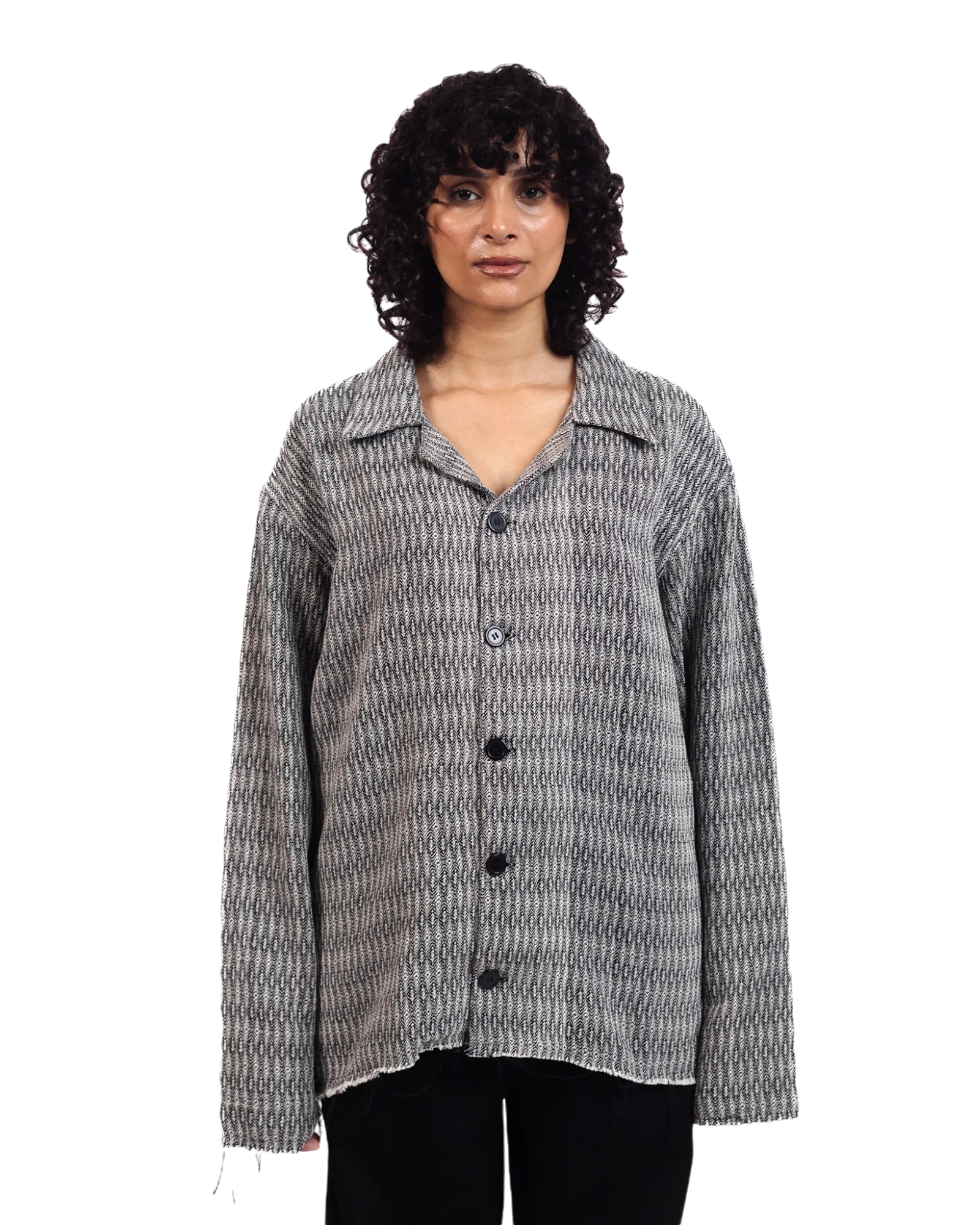 GREY DOBBY WEAVE BUTTON DOWN