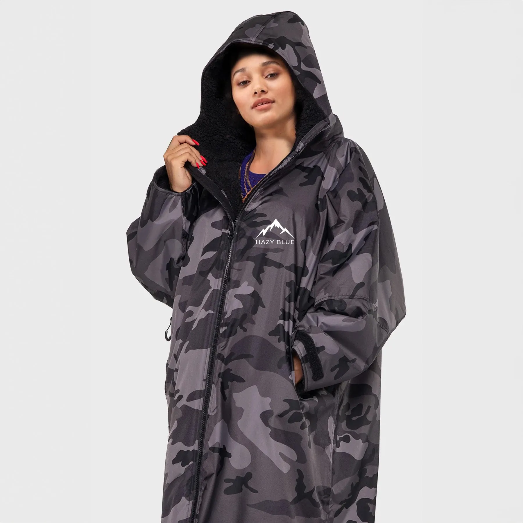 Hazy Blue Unisex Waterproof Camo Edition All Weather Changing Robe