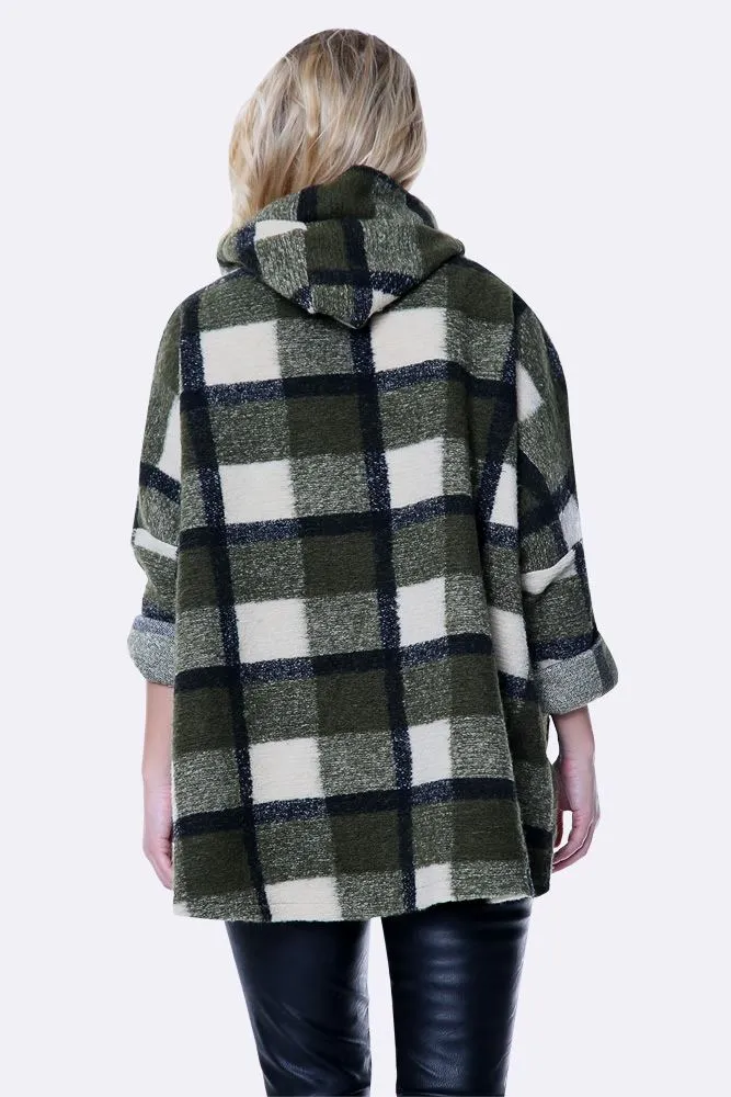 Italian Wool Chunky Midi Check Coat