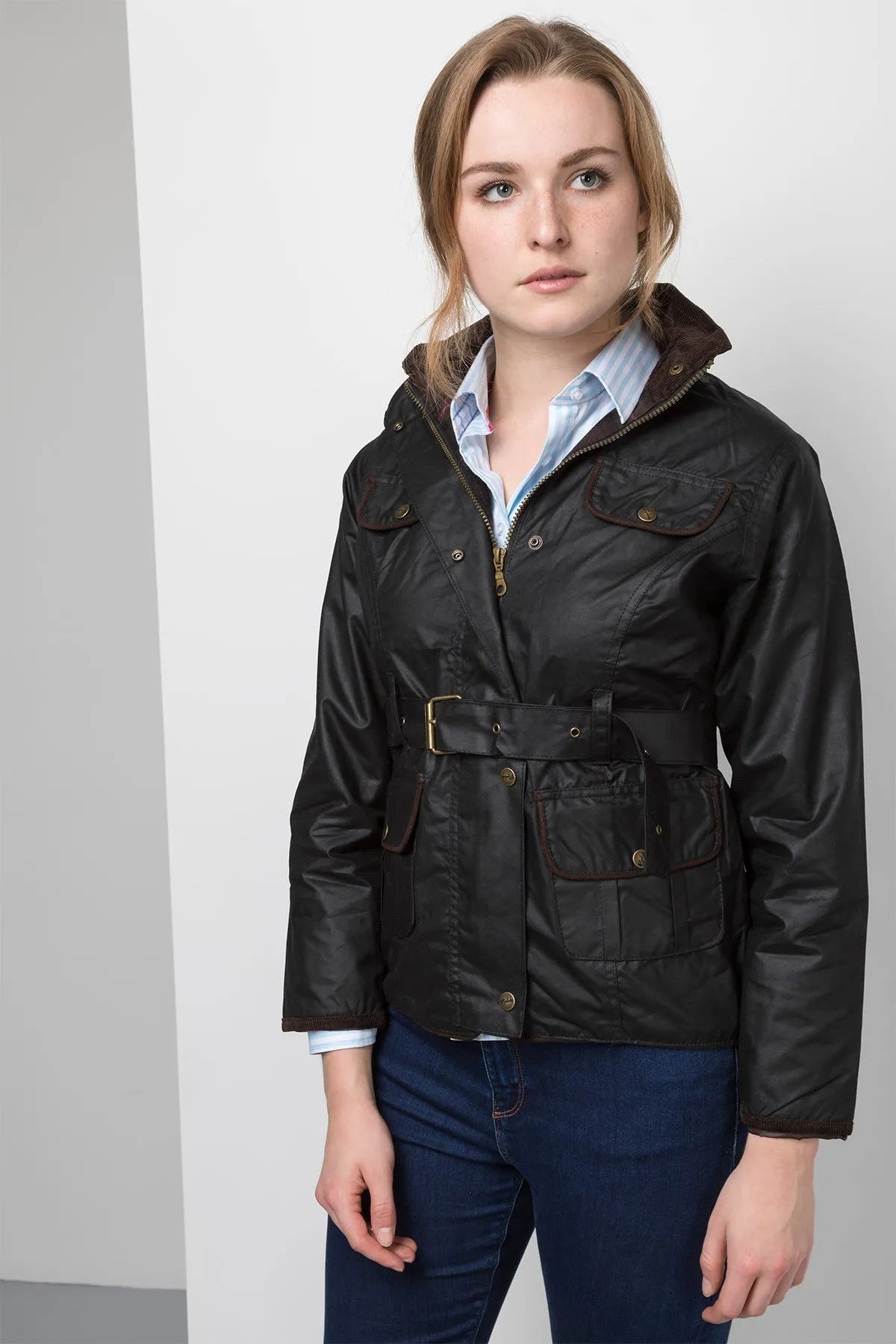 Ladies Belted Wax Jacket - Milly