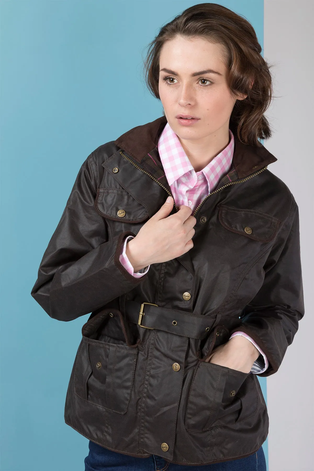 Ladies Belted Wax Jacket - Milly