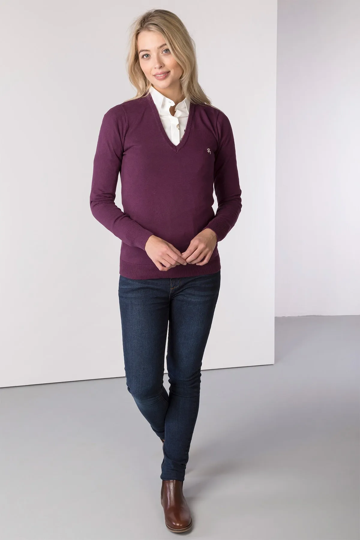 Ladies V Neck Jumper