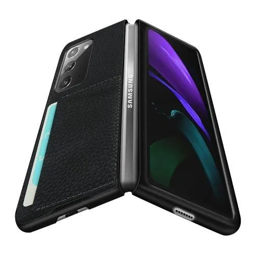 Leather Series Case for Samsung Galaxy Z Fold2 5G (Fold 2- Black